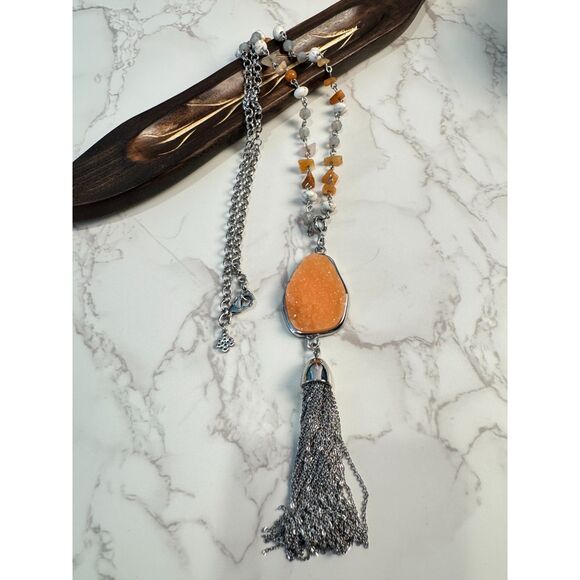 Vera Wang Druzy Tassel Necklace - Picture 3 of 8